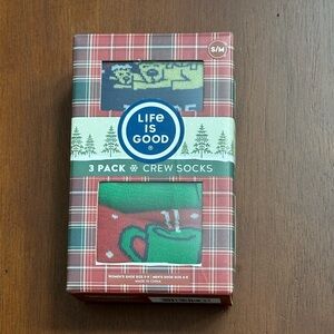 Life is Good 3-Pack Unisex Crew Socks S/M